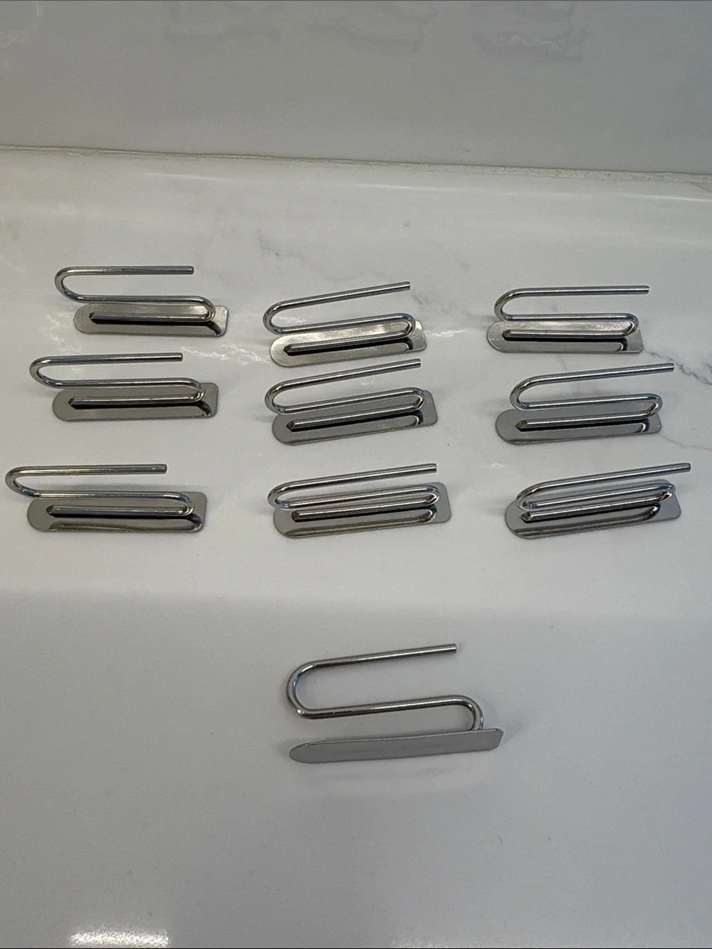 Pottery Barn Drapery Curtain Hooks 1.5” Silver Metal Slide Pins